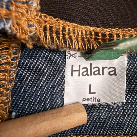 Halara Flex™ High Waisted Stripe Wide Leg Jeans, NWOT! Size Large Petite - Picture 3 of 5